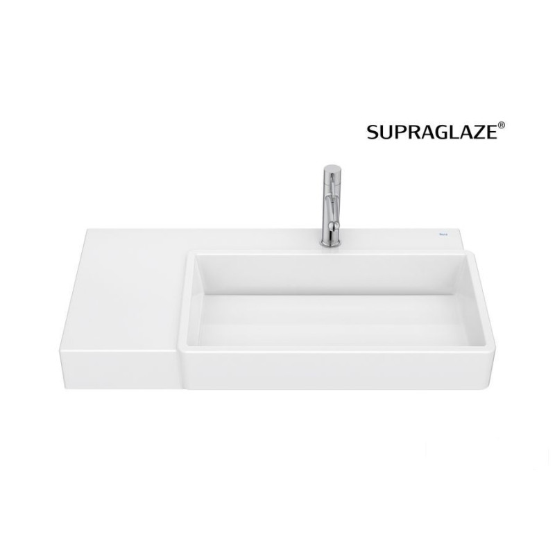 Umywalka ścienna /meblowa 80x43 cm PRAWA, Supraglaze® TURA Roca (A327696S00)