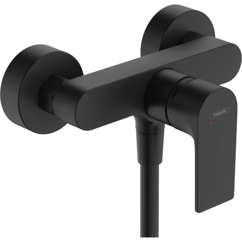 Bateria prysznicowa, natynkowa Czarny Matowy Rebris E Hansgrohe (72650670)
