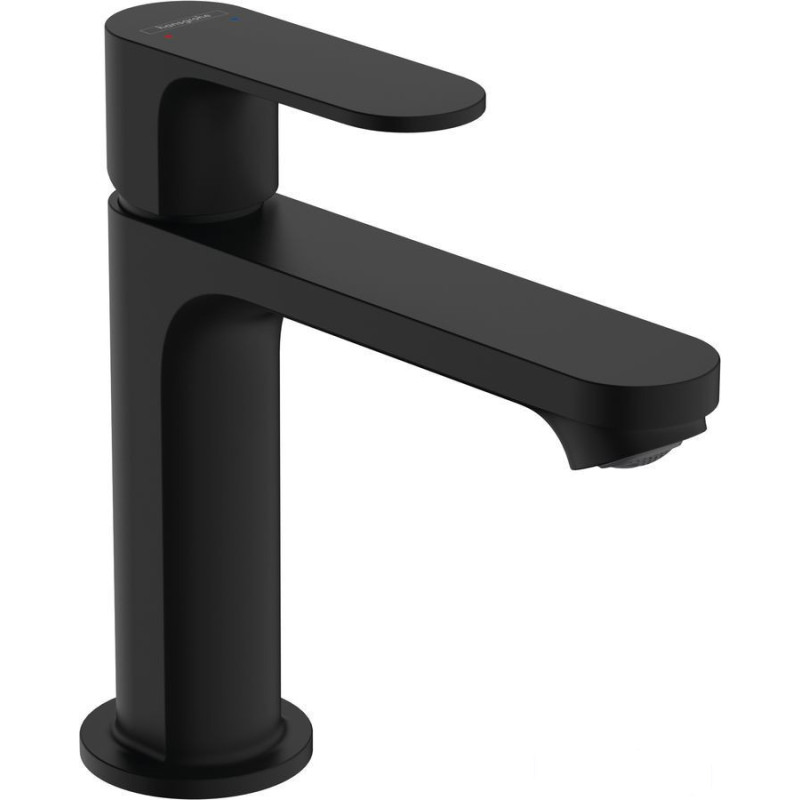 Bateria umywalkowa 110 z korkiem z cięgłem Czarny Matowy Rebris S Hansgrohe (72517670)
