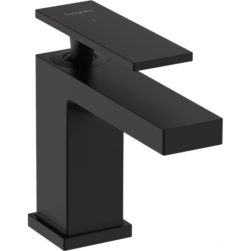 Bateria umywalkowa 80 CoolStart z korkiem z cięgłem Czarny Mat Tecturis E Hansgrohe (73004670)