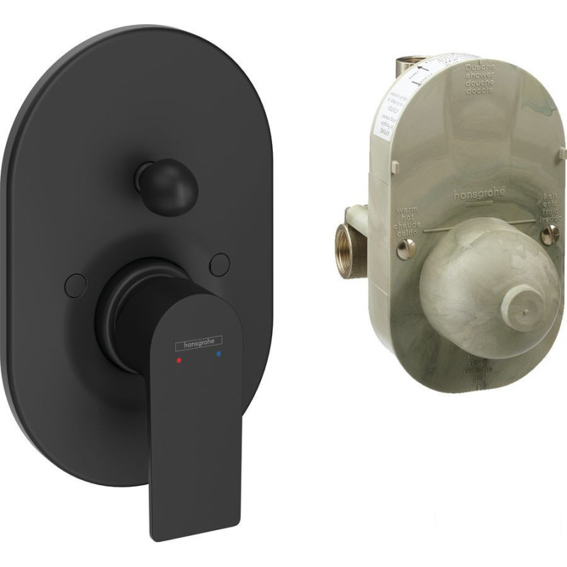 Zestaw baterii wannowej, podtynkowej Czarny Matowy Rebris E Hansgrohe (72458670)