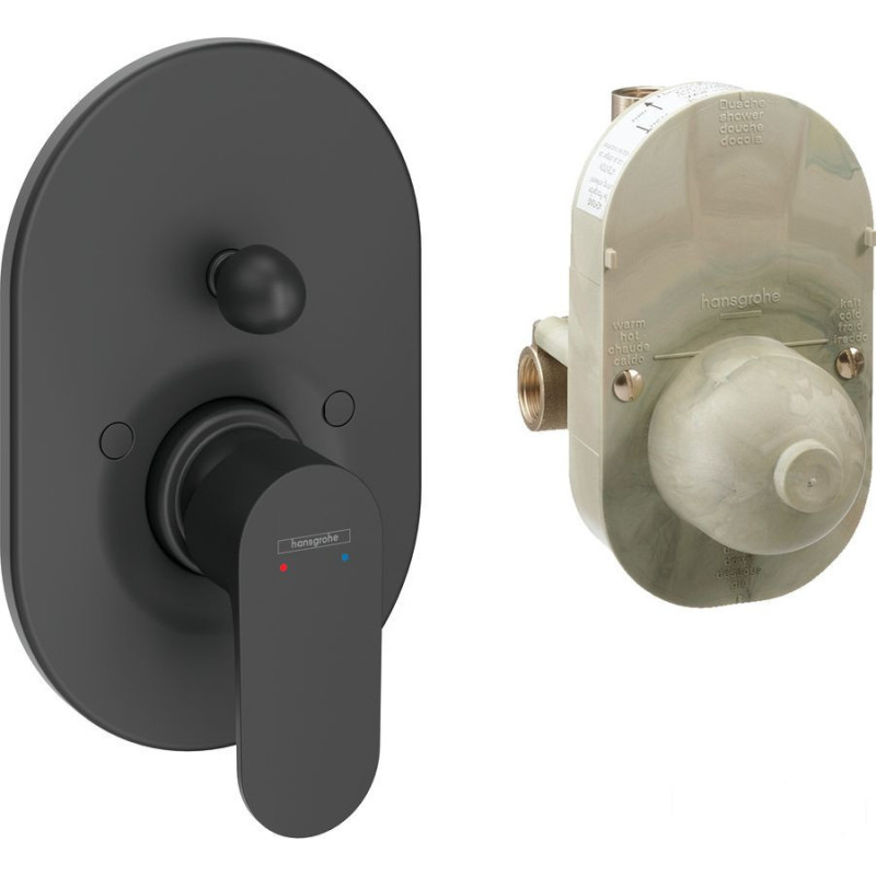 Zestaw baterii wannowej, podtynkowej Czarny Matowy Rebris S Hansgrohe (72448670)