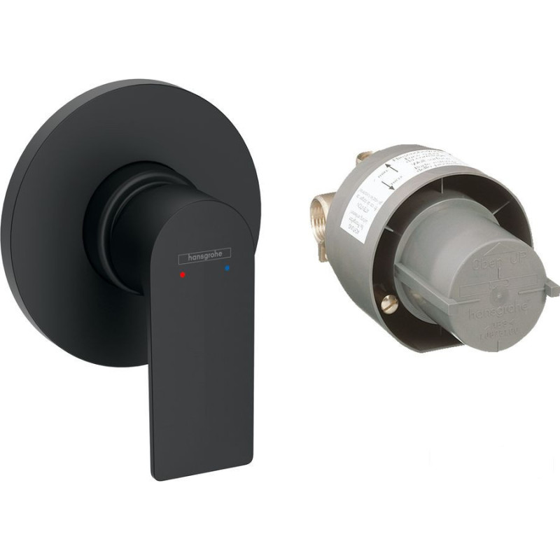 Zestaw prysznicowy podtynkowy Czarny Mat Rebris E Hansgrohe (72658670)