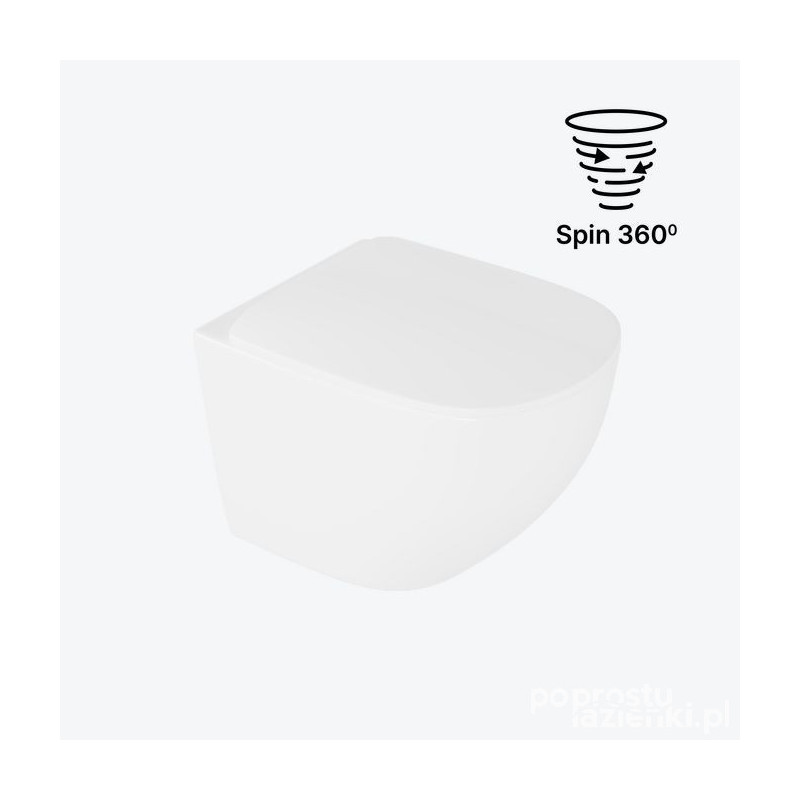 Miska WC wisząca z deską Luqa Spin 360 biały mat Excellent (CEAC.6403.480.WHM + CEAC.6405.480.WHM)