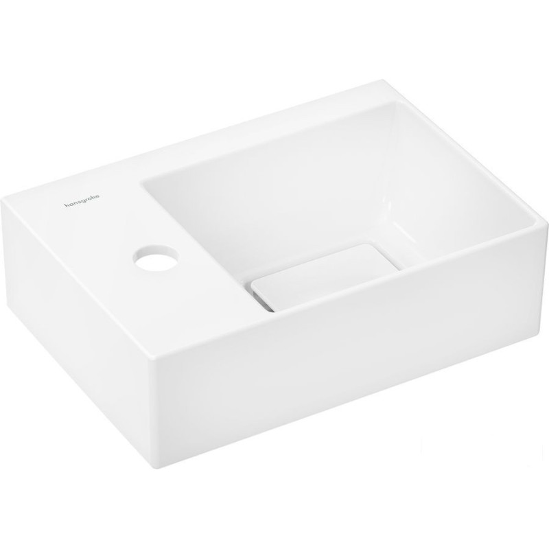 Umywalka wisząca 36x25 z otworem na baterię po lewej, bez przelewu Xevolos E Hansgrohe (61087450)