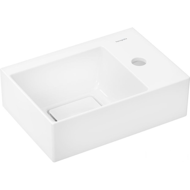 Umywalka wisząca 36x25 z otworem na baterię po prawej bez przelewu Xevolos E Hansgrohe (61086450)