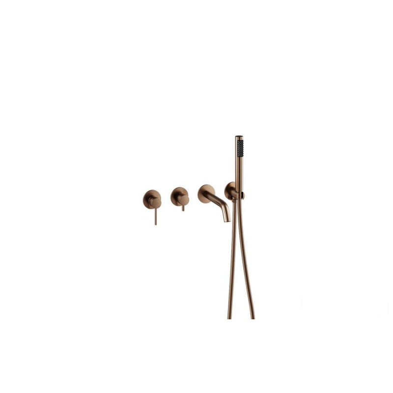 Bateria wannowa 4-punktowa Veo miedź szczotkowana Besco (BW-V4P-MS)