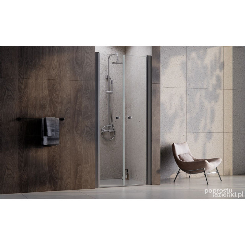 Drzwi prysznicowe 80 Sinco Due Gun Metal Besco (DSD-80-GM)