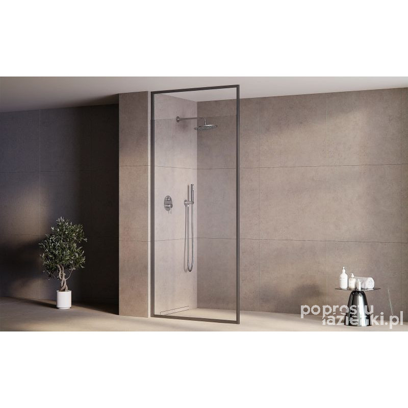 Kabina walk in 120 Icon Gun Metal Besco (ICGM120-200C)