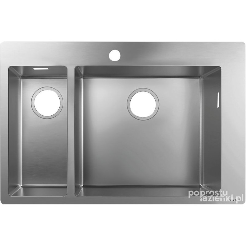 1-F655 Zlewozmywak nablatowy 180/450 S71 stal szlachetna Hansgrohe (43309800)