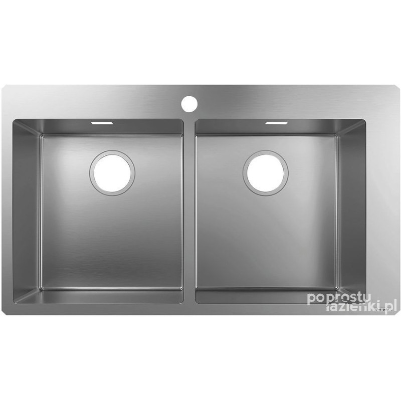 1-F765 Zlewozmywak nablatowy 370/370 S71 stal szlachetna Hansgrohe (43303800)