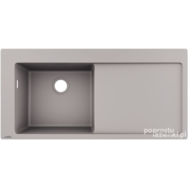 10-F450 Zlewozmywak nablatowy 450 z ociekaczem po prawej stronie S51 szarość betonu Hansgrohe (43330380)