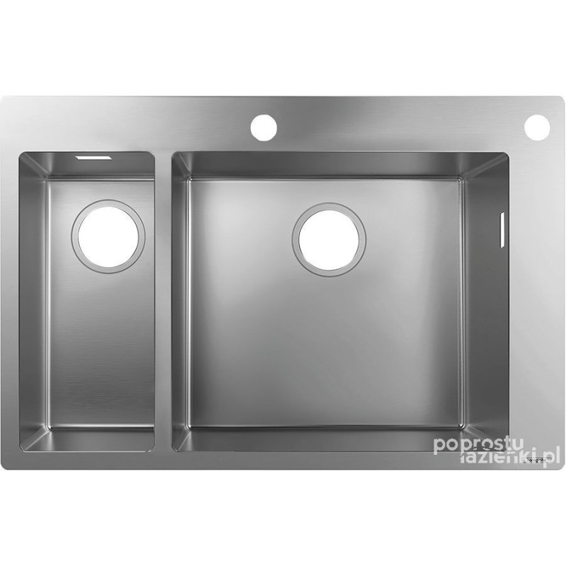 2-F655 Zlewozmywak nablatowy 180/450 S71 stal szlachetna Hansgrohe (43310800)