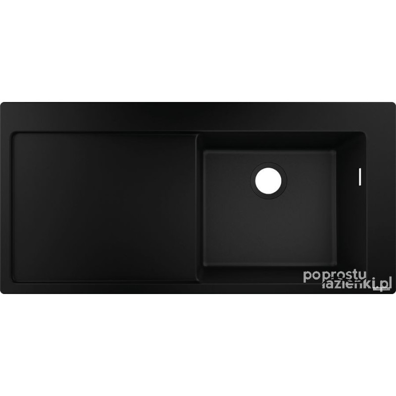 4-F450 Zlewozmywak nablatowy 450 z ociekaczem po lewej stronie grafitowy S51 grafitowa czerń Hansgrohe (43314170)