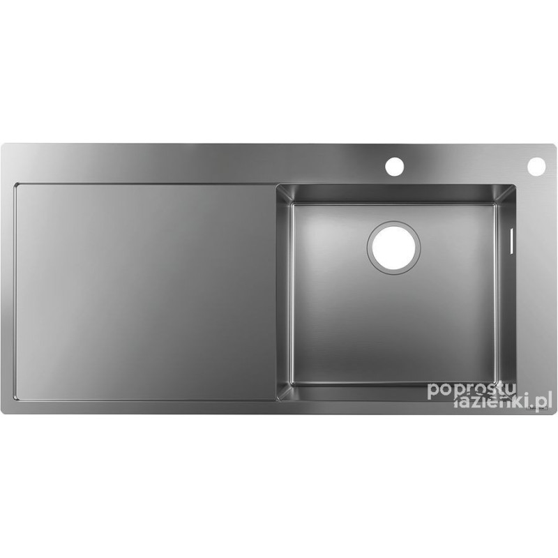 7-F450 Zlewozmywak nablatowy 450 z ociekaczem po lewej stronie S71 stal szlachetna Hansgrohe (43307800)