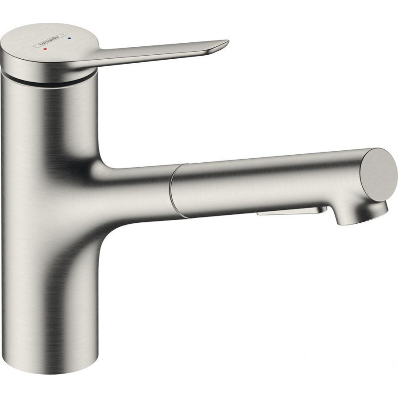 Bateria kuchenna 150 z wyciąganą wylewką 2jet Zesis stal szlachetna Hansgrohe (74800800)