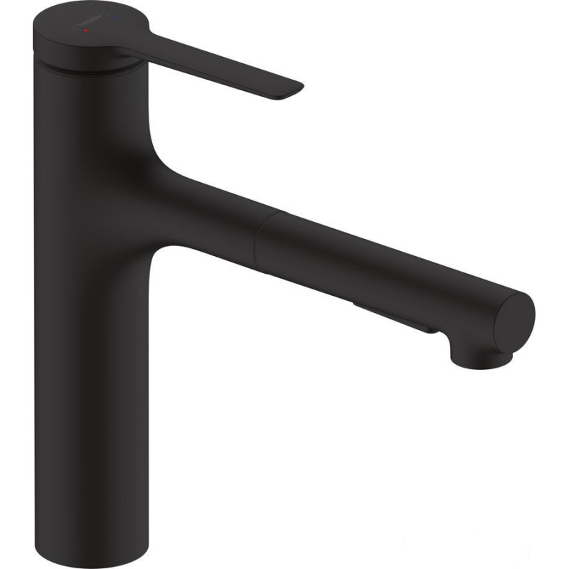 Bateria kuchenna 160 z wyciąganą wylewką 2jet Zesis czarny mat Hansgrohe (74804670)