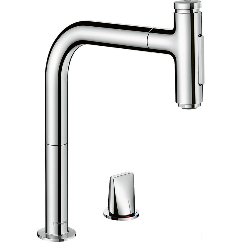 Bateria kuchenna 200 Select z wyciąganą wylewką 2jet Metris Select M71 chrom Hansgrohe (73818000)