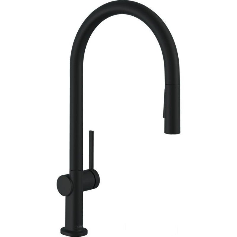 Bateria kuchenna 210 EcoSmart z wyciąganą wylewką 2jet Talis M54 czarny mat Hansgrohe (72842670)