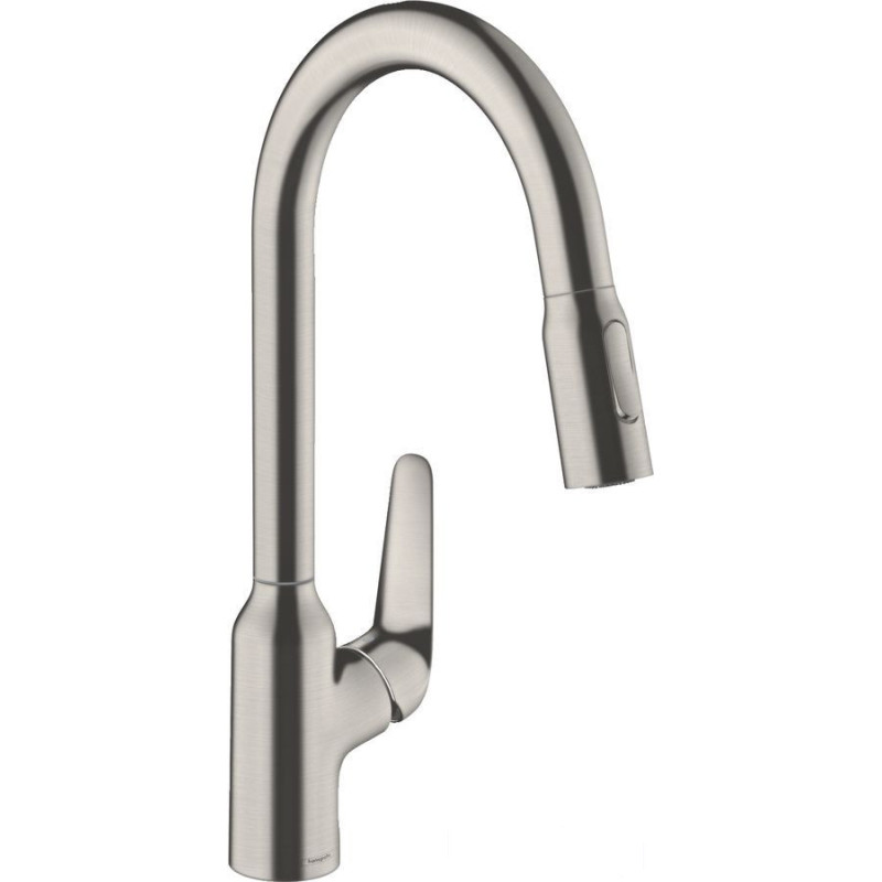 Bateria kuchenna 220 z wyciąganą wylewką 2jet Focus stal szlachetna Hansgrohe (71800800)