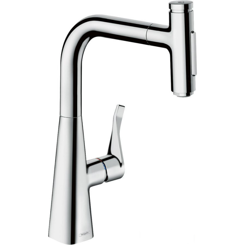 Bateria kuchenna 240 Select z wyciąganą wylewką 2jet Metris Select M71 chrom Hansgrohe (73817000)