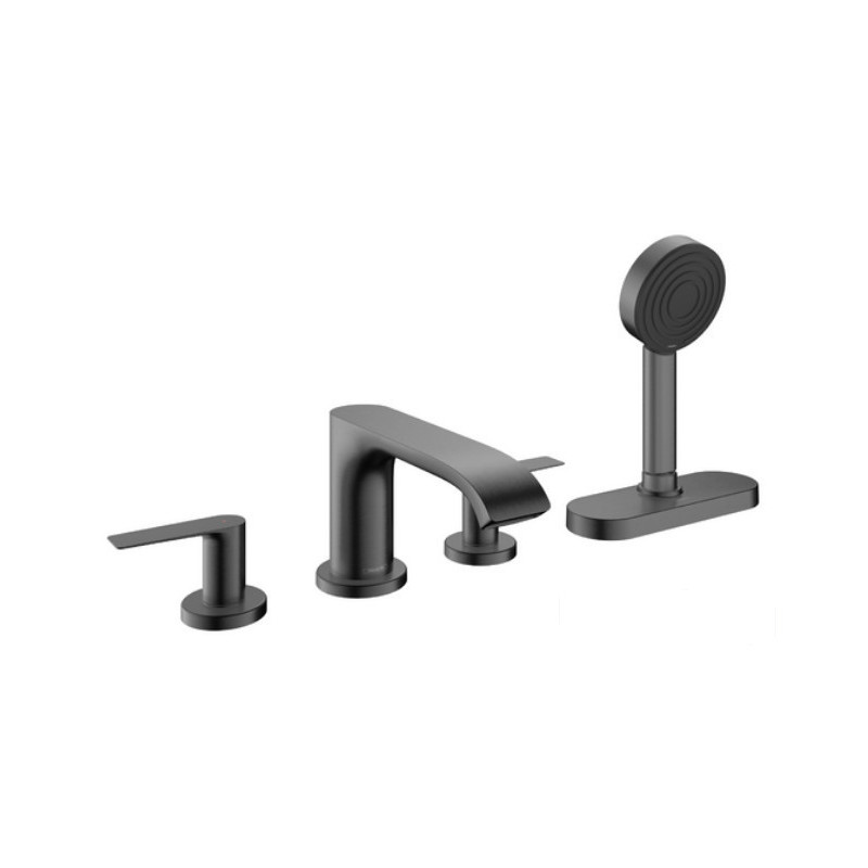 Bateria nawannowa 4-otworowa sBox Czarny Chrom Szczotkowany Vivenis Hansgrohe (75444340)