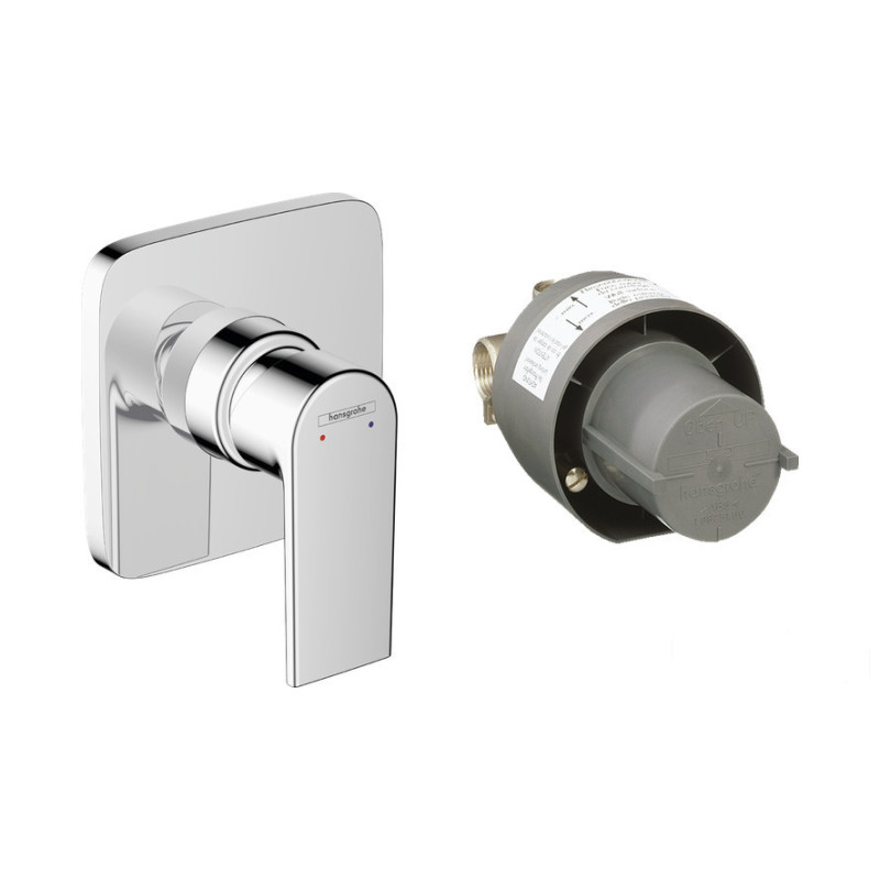 Bateria prysznicowa podtynkowa z elementem montażowym Vernis Shape chrom Hansgrohe (71662000)