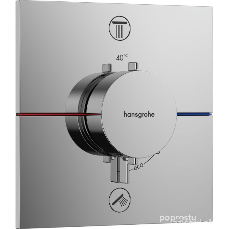 Bateria prysznicowa termostatyczna podtynkowa ShowerSelect Comfort chrom Hansgrohe (15572000)