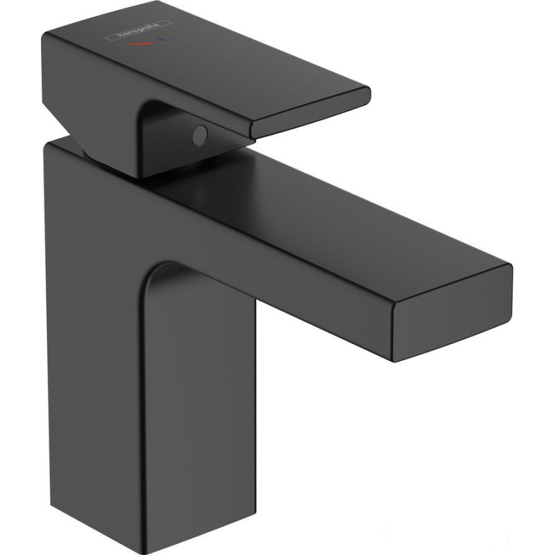 Bateria umywalkowa 100 z korkiem z cięgłem CoolStart Vernis Shape czarny mat Hansgrohe (71594670)