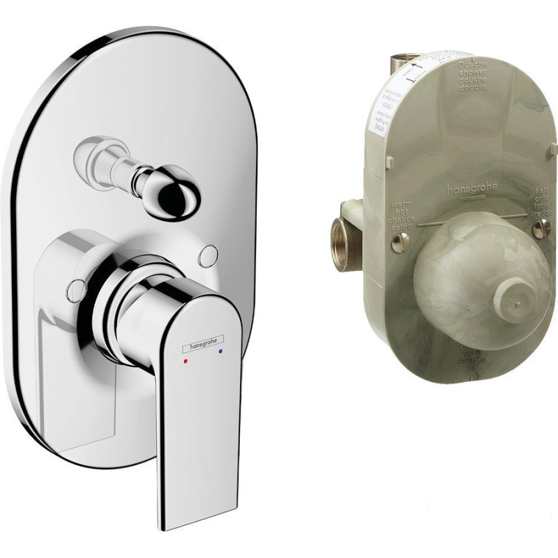 Bateria wannowa podtynkowa z elementem montażowym Vernis Shape chrom Hansgrohe (71472000)