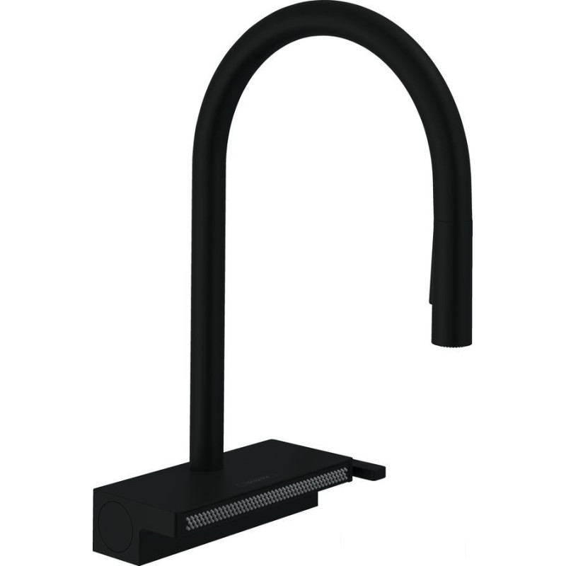 Bateria kuchenna 170 Select z wyciąganą wylewką 3jet Aquno Select M81 czarny mat Hansgrohe (73831670)
