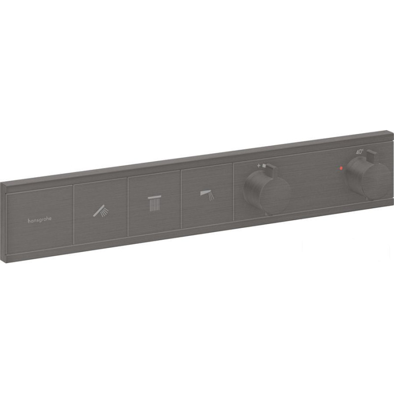 Bateria prysznicowa termostatyczna podtynkowa RainSelect czarny chrom szczotkowany Hansgrohe (15381340)