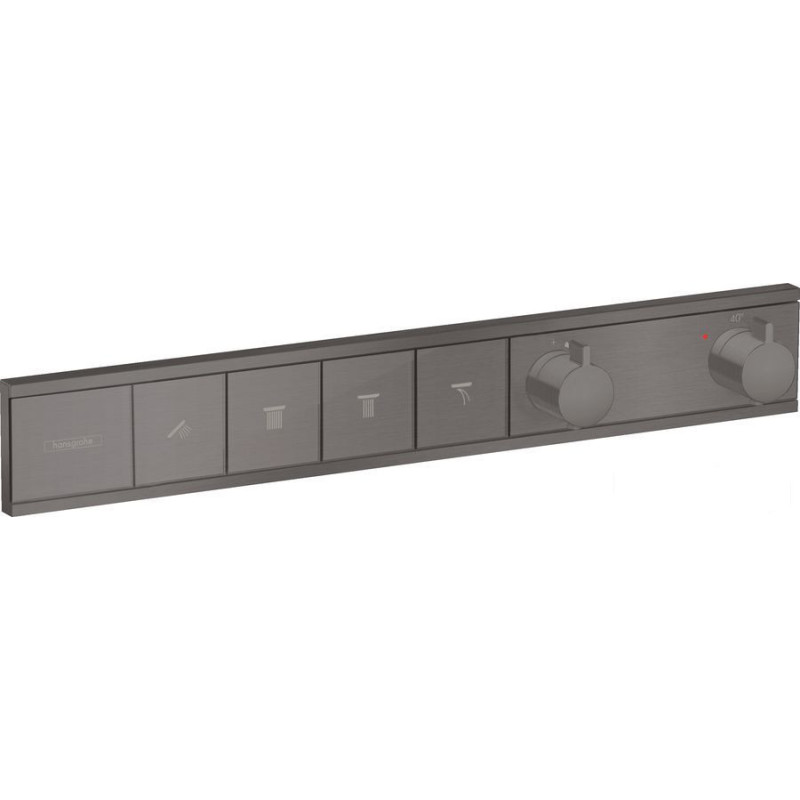 Bateria prysznicowa termostatyczna podtynkowa RainSelect czarny chrom szczotkowany Hansgrohe (15382340)