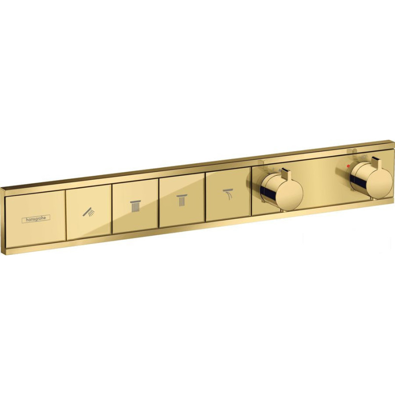 Bateria prysznicowa termostatyczna podtynkowa RainSelect złoty optyczny polerowany Hansgrohe (15382990)