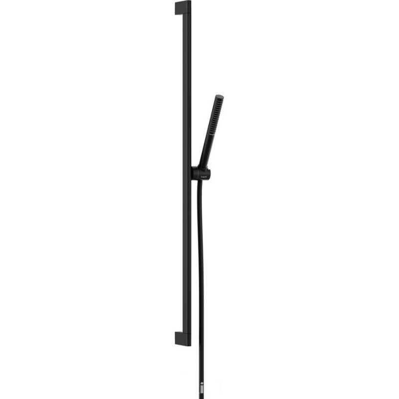 Zestaw prysznicowy 100 1jet EcoSmart z drążkiem 90 cm Pulsify S czarny mat Hansgrohe (24382670)