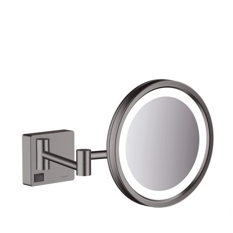 Lusterko kosmetyczne z oświetleniem LED AddStoris czarny chrom szczotkowany Hansgrohe (41790340)