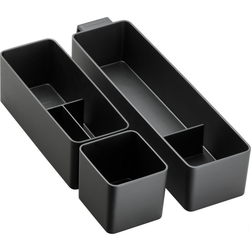 Zestaw pojemników podstawowych 100/345 IntraStoris czarny mat Hansgrohe (54224670)