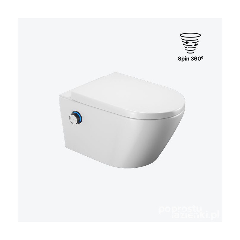 Miska WC z funkcją bidetu Dakota 2.0 pokrętło sterujące czarny mat Excellent (CEEX.4024.K.D3.WHBL)