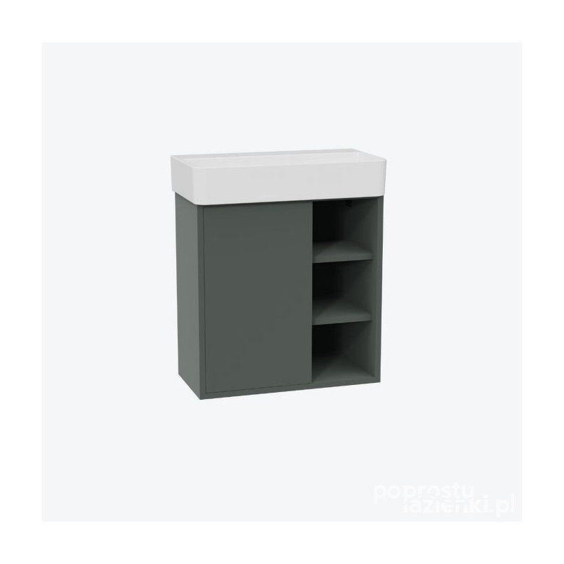 Szafka z umywalką 57 Ness szałwiowy mat Excellent (MLEX.8201.K.3519.600.GNWH)