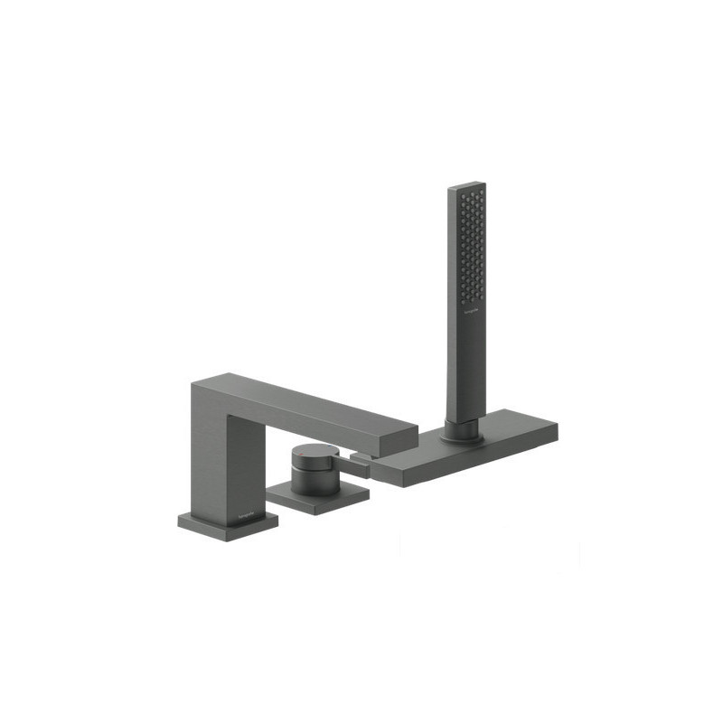 Bateria nawannowa 3-otworowa czarny chrom Szczotkowany Tecturis E Hansgrohe (73443340)