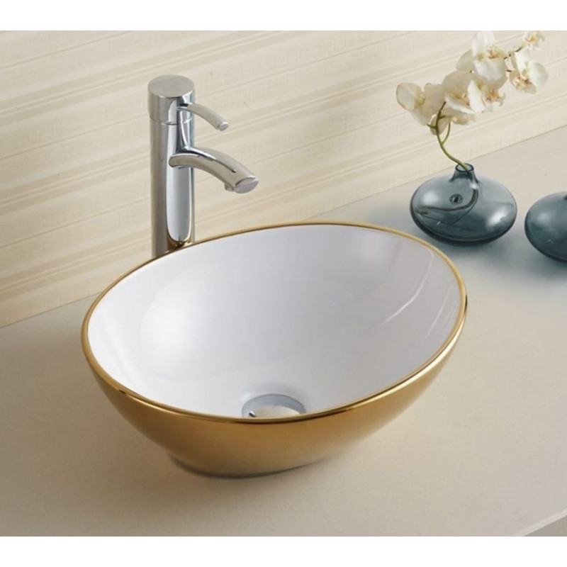 Umywalka nablatowa 40 Sofia Gold/White Rea (REA-U0456)